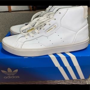 Adidas Originals Sleek Mid Womens Leather Shoes size 8.5